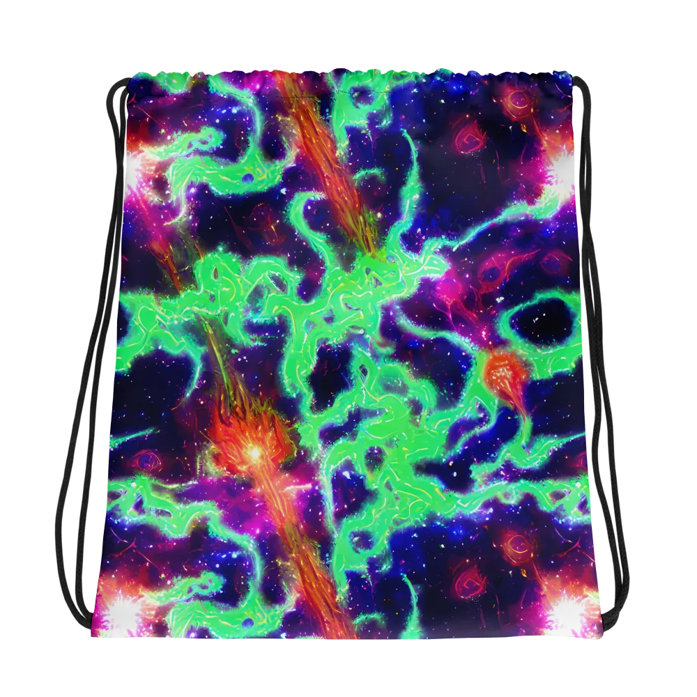 Neon Dragonfield on Drawstring Bag — Photo