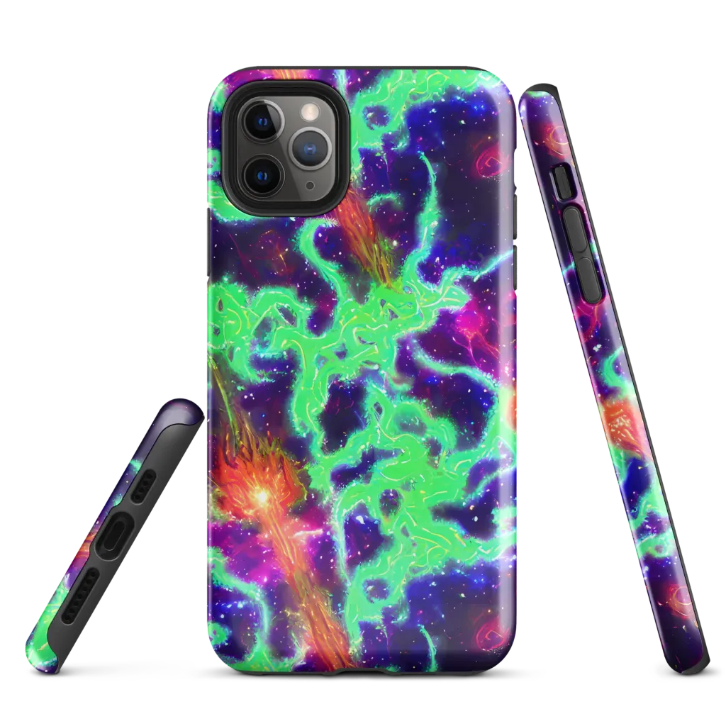 Neon Dragonfield on Tough Case for iPhone® — Front