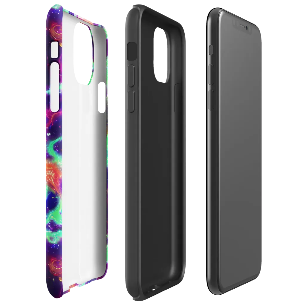 Neon Dragonfield on Tough Case for iPhone® — Right