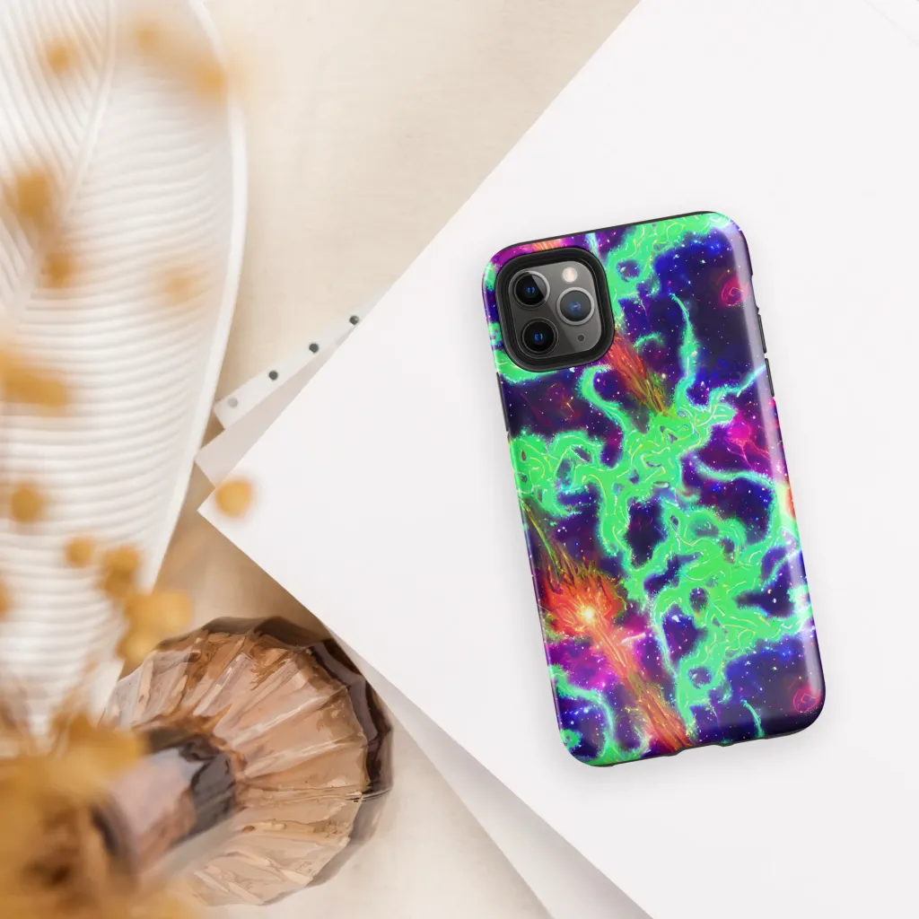 Neon Dragonfield on Tough Case for iPhone® — Front