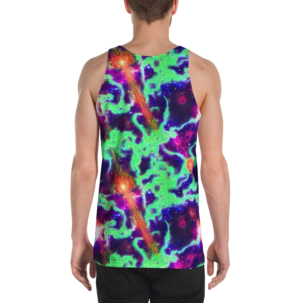 Neon Dragonfield on Men's Tank Top — Back