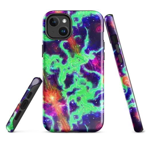 Neon Dragonfield on a MagSafe Tough Case for iPhone®