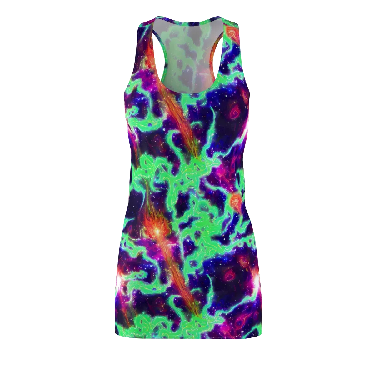 Neon Dragonfield on Racerback Dress — Front