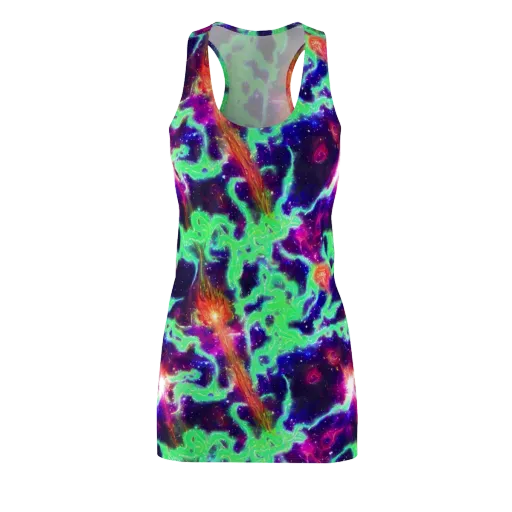 Neon Dragonfield on a Racerback Dress