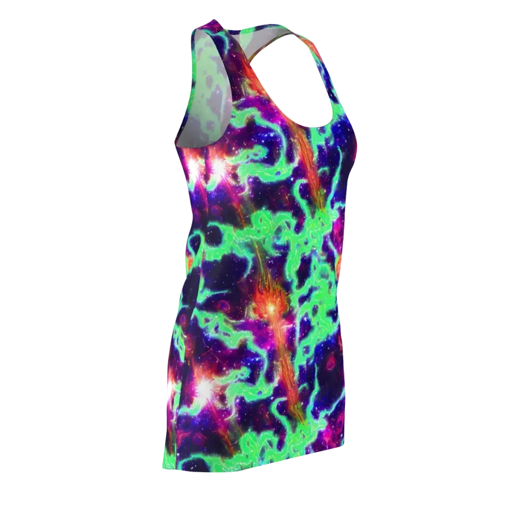 Neon Dragonfield on Racerback Dress — Front Side