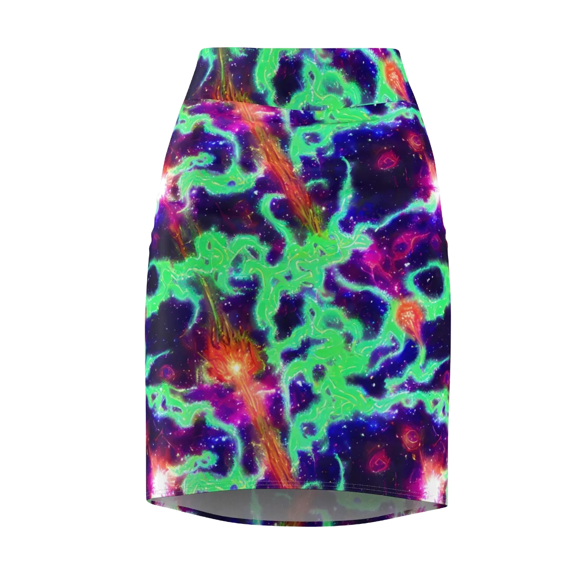 Neon Dragonfield on Pencil Skirt — Front