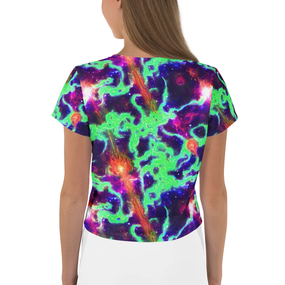 Neon Dragonfield on Crop Tee — Back