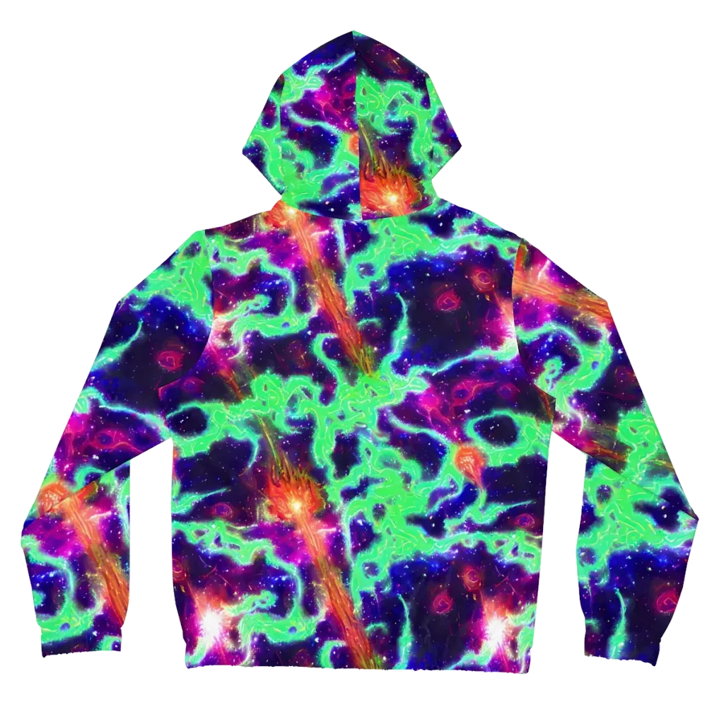 Neon Dragonfield on Women's Full-Zip Hoodie — Back