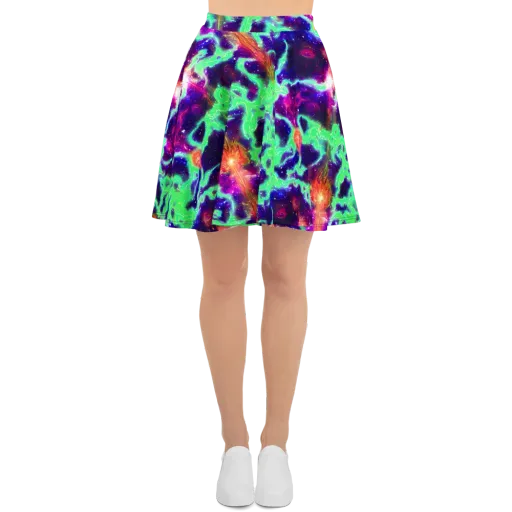 Neon Dragonfield on a Skater Skirt