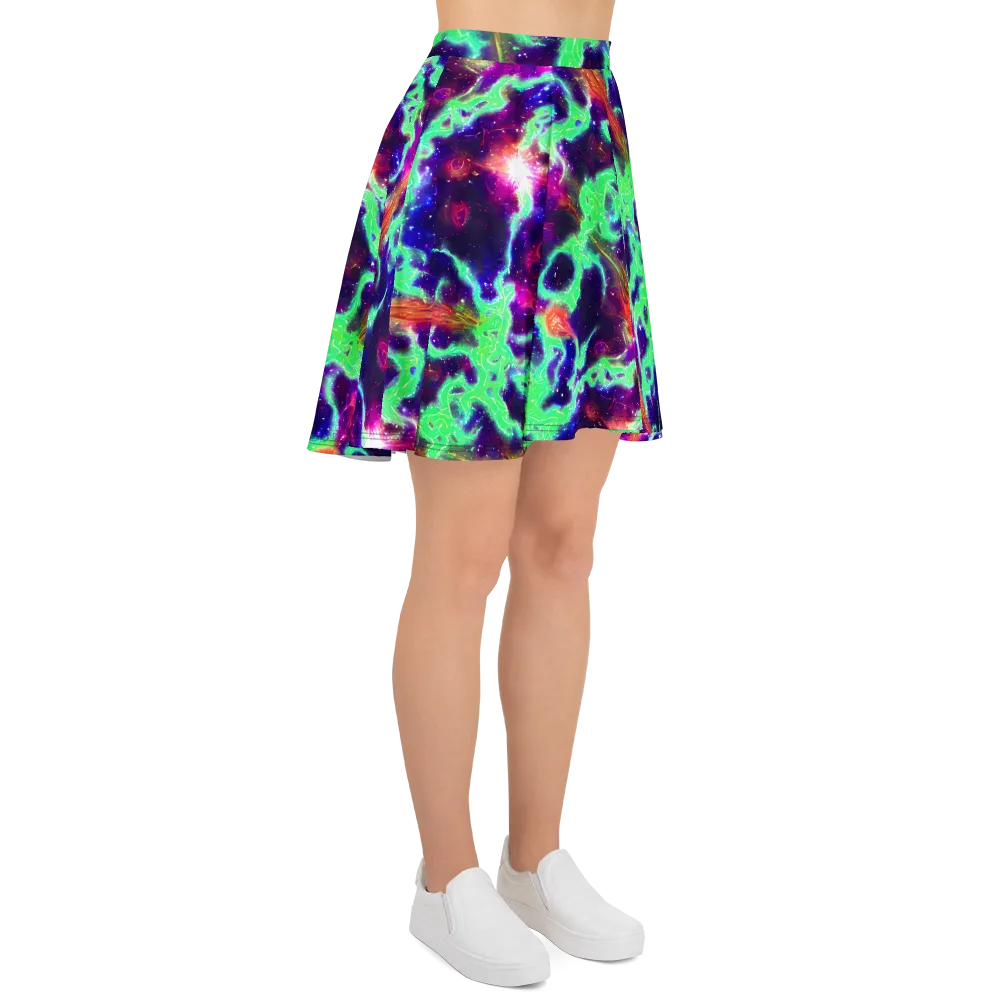 Neon Dragonfield on Skater Skirt — Right