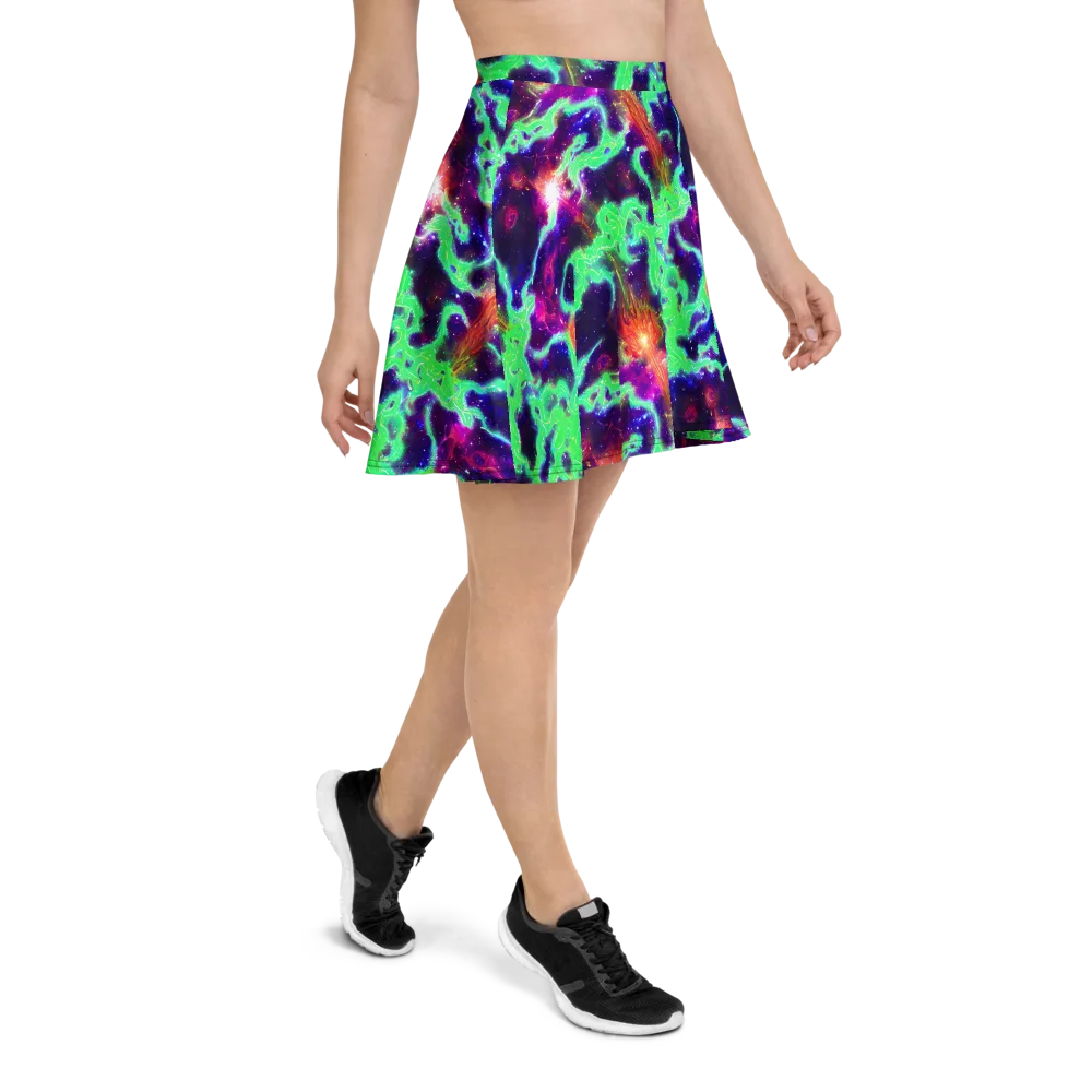 Neon Dragonfield on Skater Skirt — Right