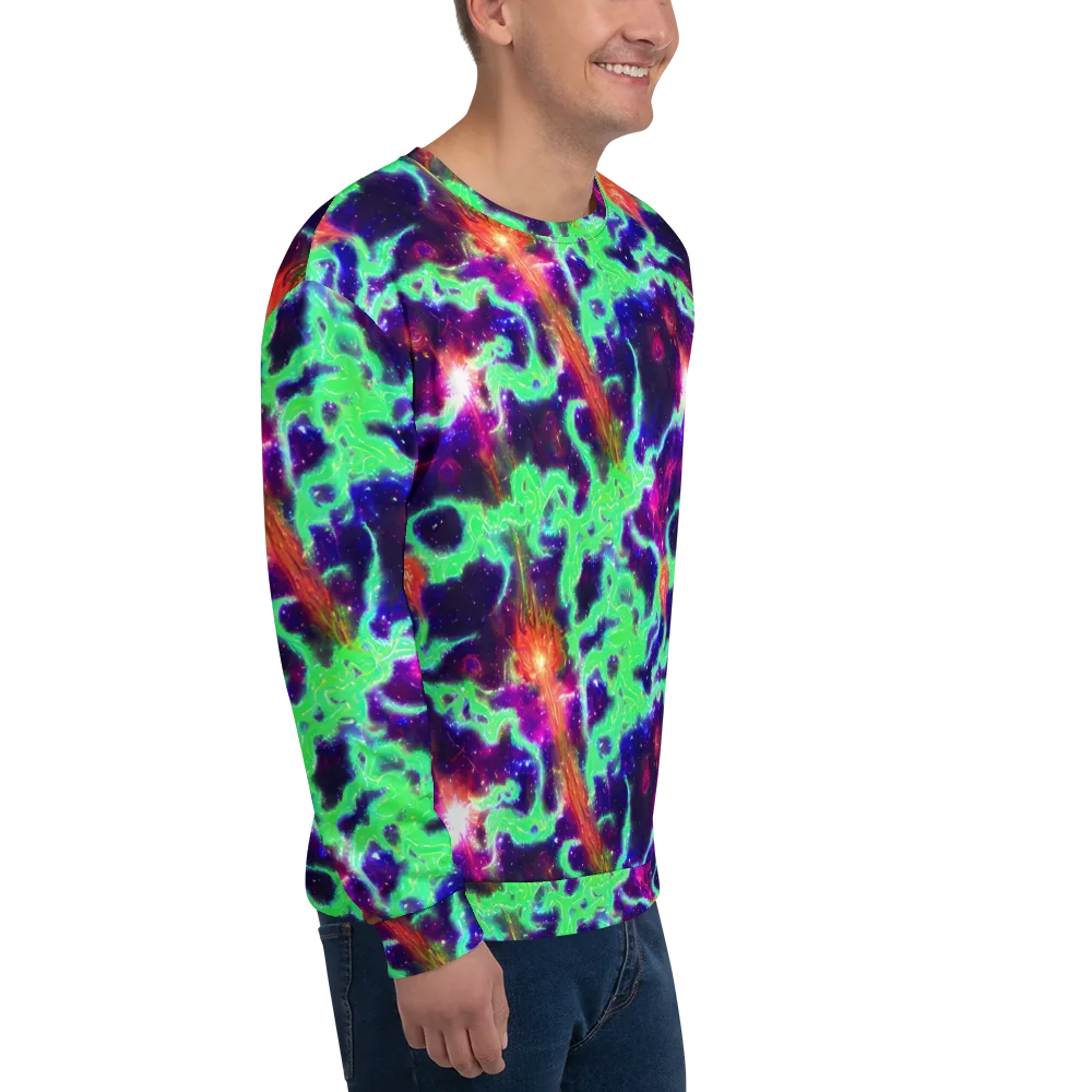 Neon Dragonfield on Sweatshirt — Right Front