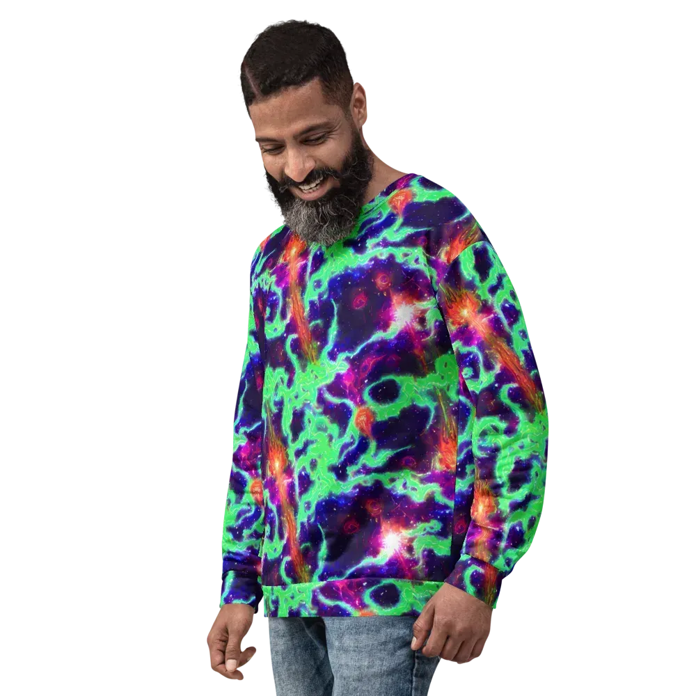 Neon Dragonfield on Sweatshirt — Left Front