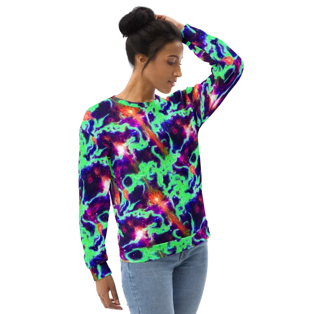 Neon Dragonfield on Sweatshirt — Right Front