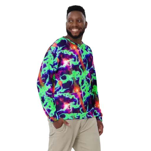 Neon Dragonfield on a Sweatshirt
