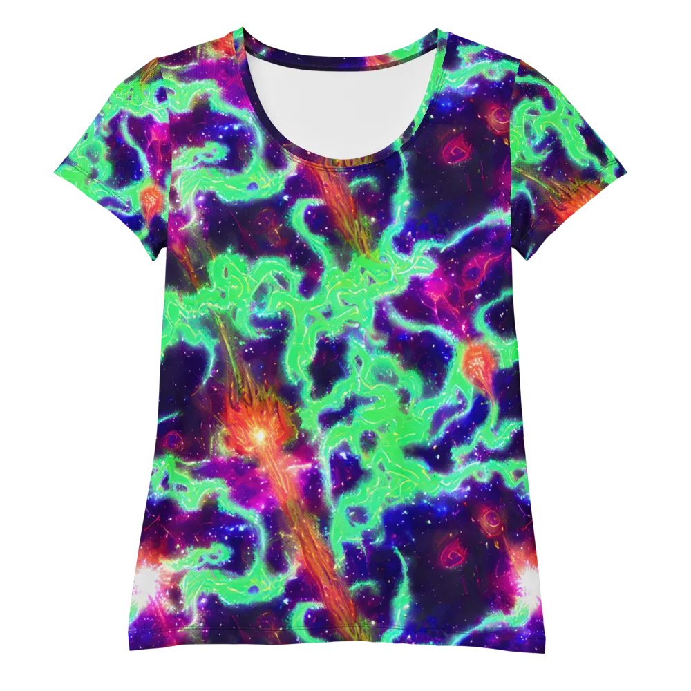 Neon Dragonfield on Women's Athletic T-Shirt — Front