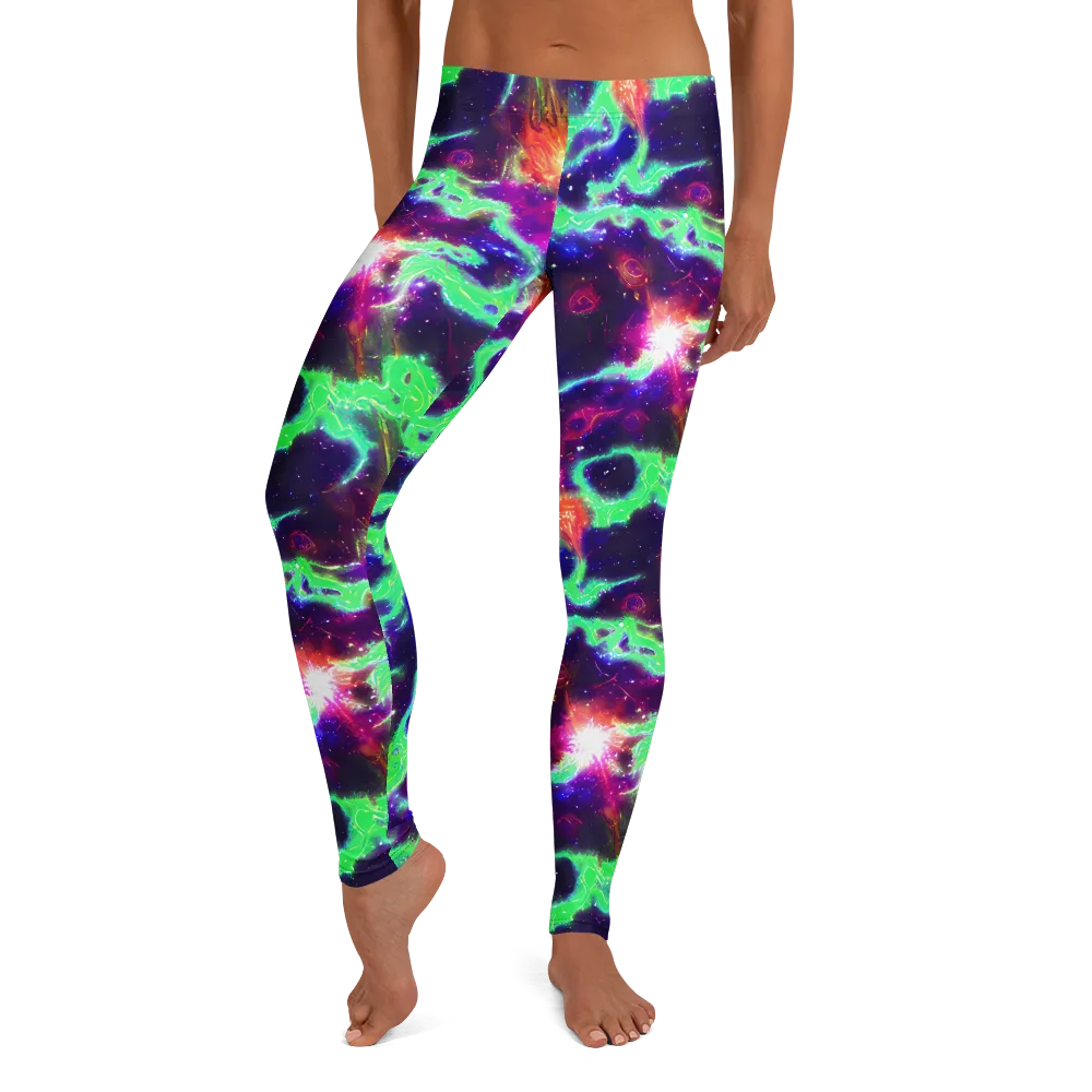 Neon Dragonfield on Leggings — Front