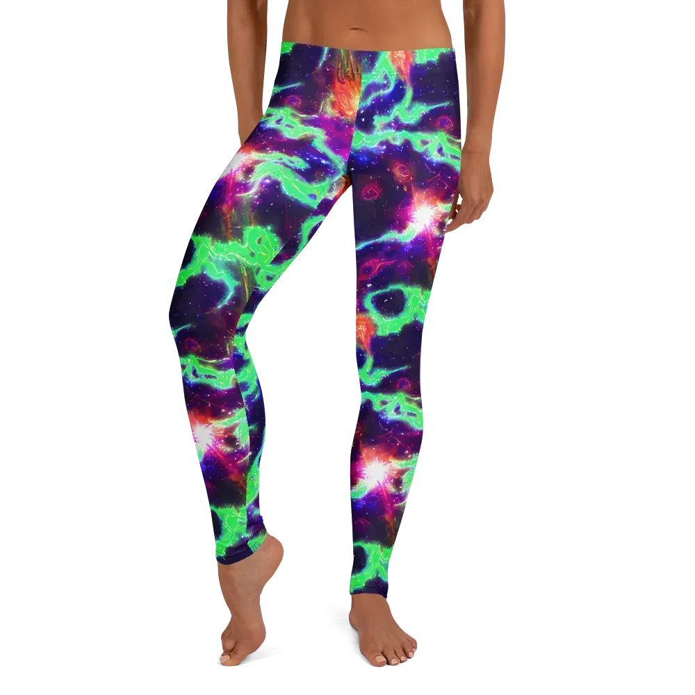 Neon Dragonfield on Leggings — Front