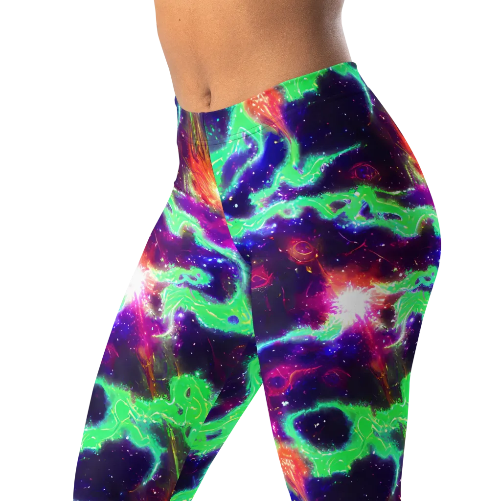Neon Dragonfield on Leggings — Left Front