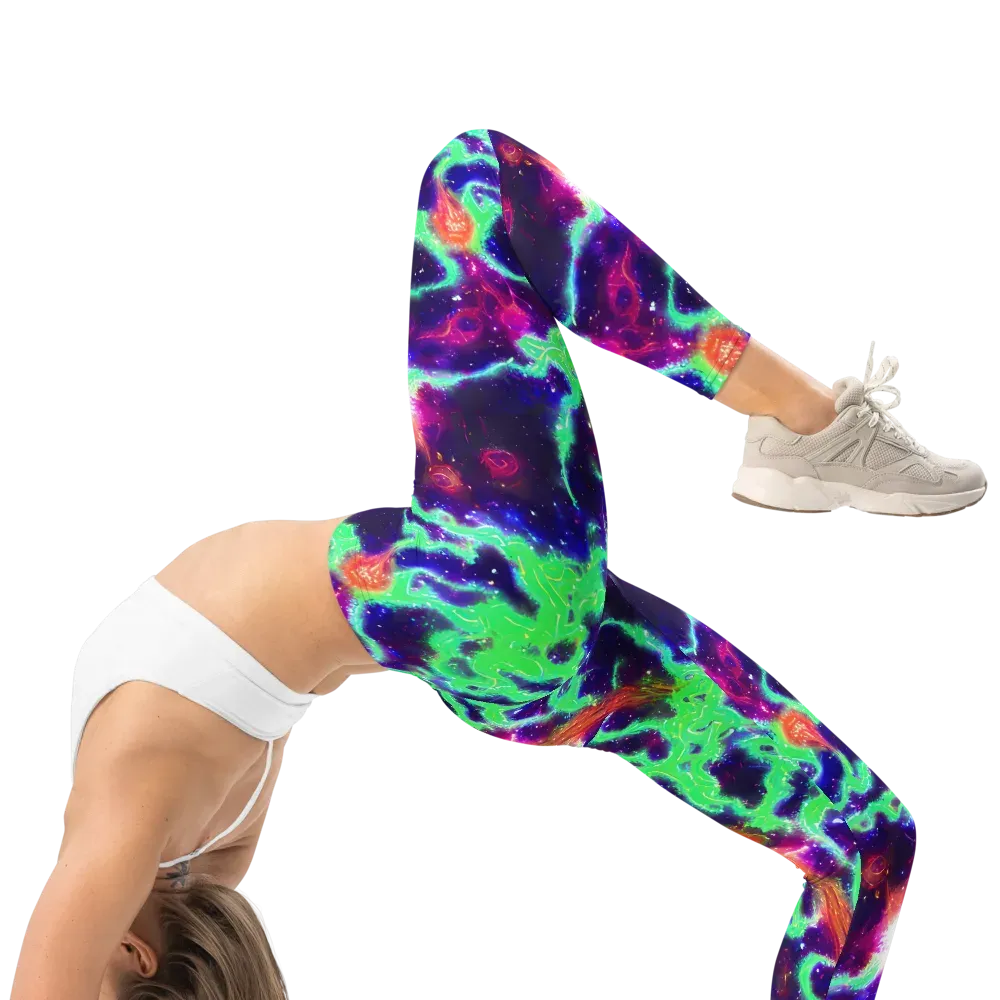 Neon Dragonfield on Leggings — Right