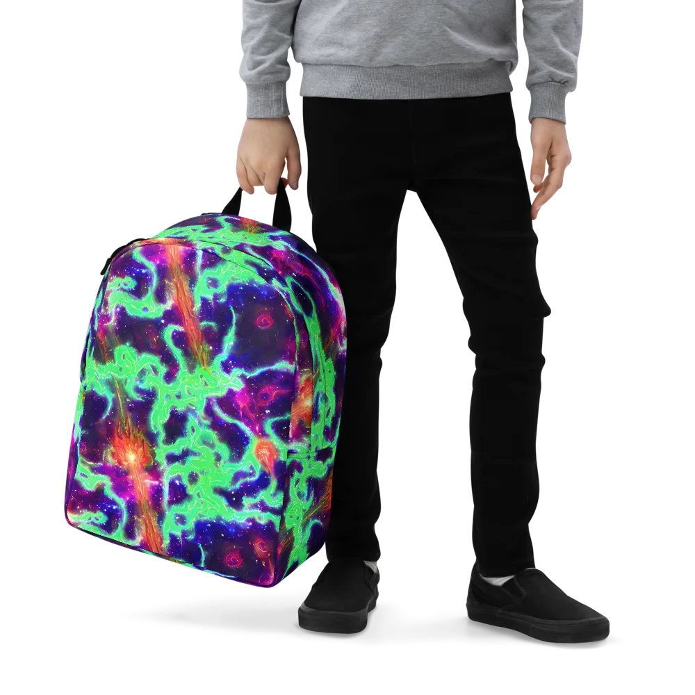 Neon Dragonfield on Minimalist Backpack — Zoomed-in