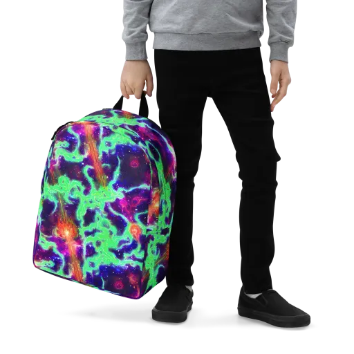 Neon Dragonfield on a Minimalist Backpack