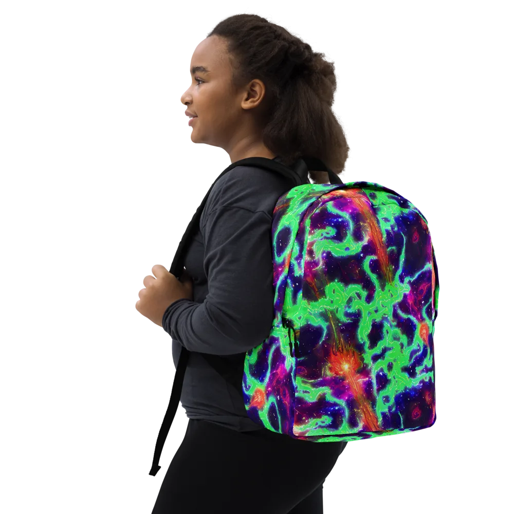 Neon Dragonfield on Minimalist Backpack — Right Front