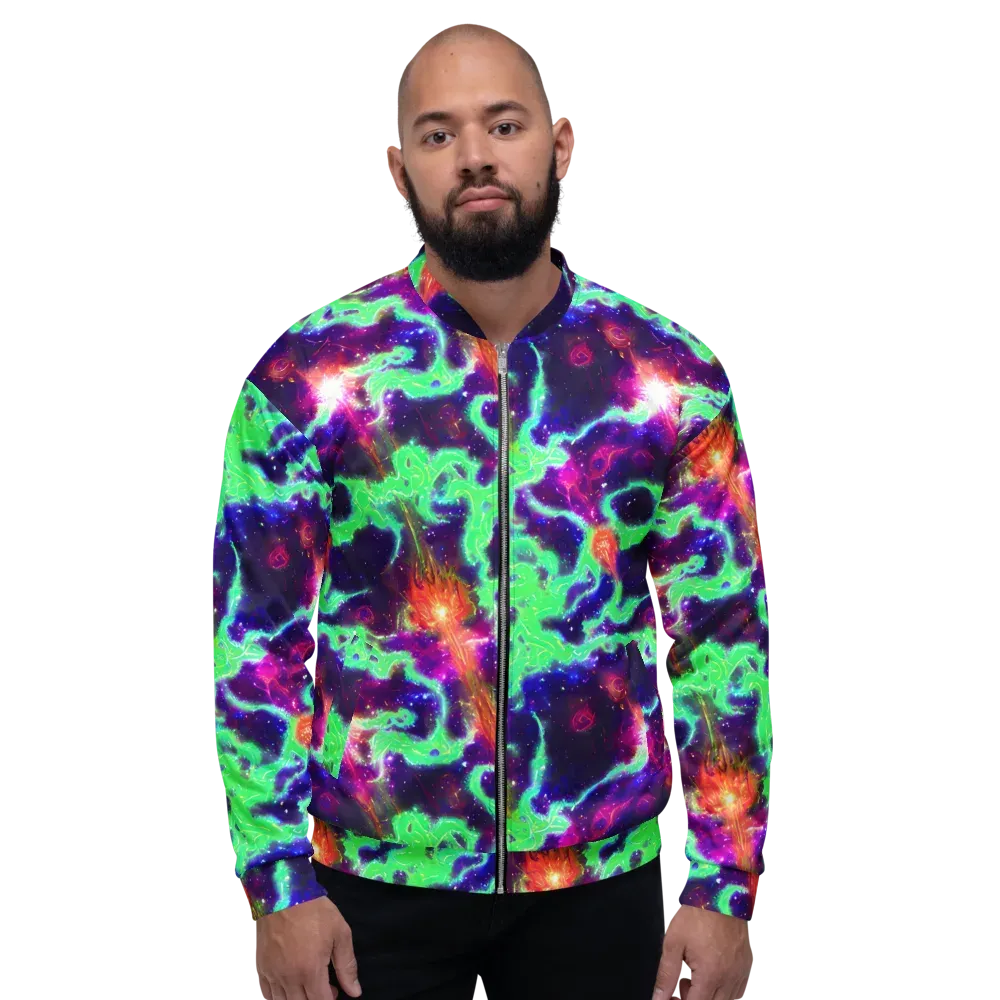Neon Dragonfield on Bomber Jacket — Front