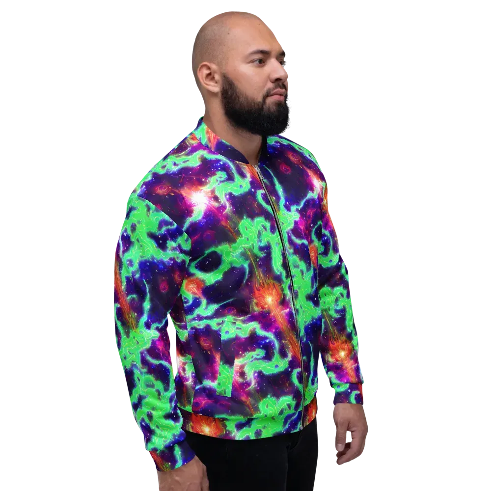 Neon Dragonfield on Bomber Jacket — Right