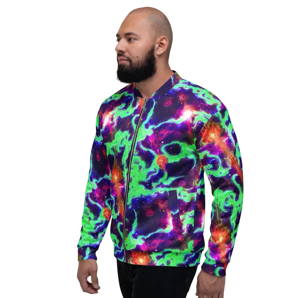 Neon Dragonfield on Bomber Jacket — Left