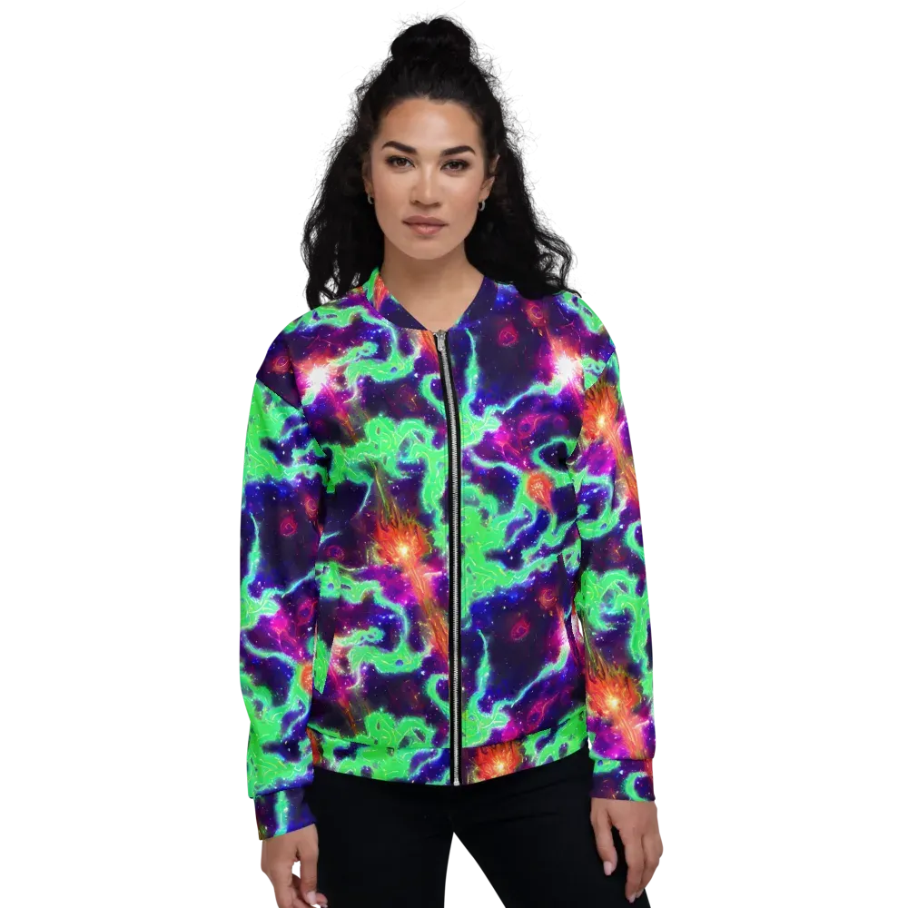Neon Dragonfield on Bomber Jacket — Front