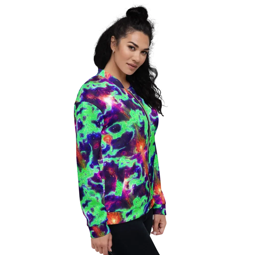 Neon Dragonfield on Bomber Jacket — Right