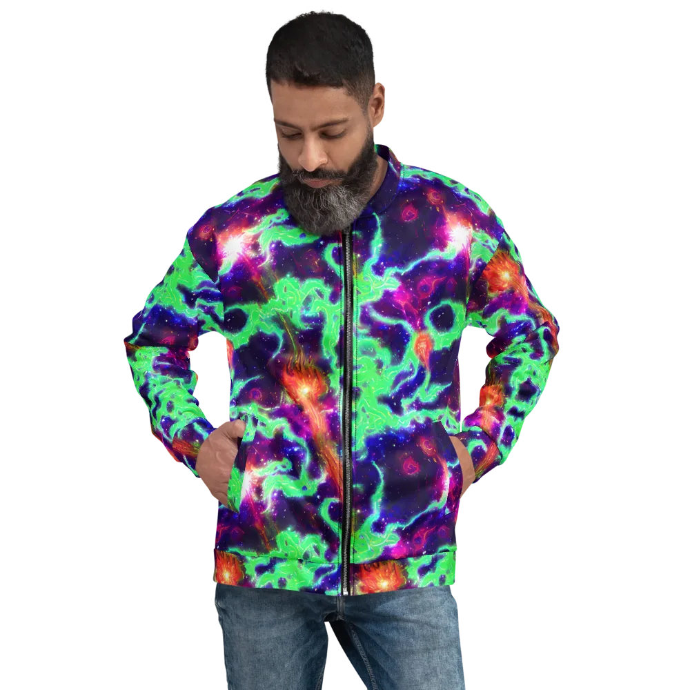 Neon Dragonfield on Bomber Jacket — Front