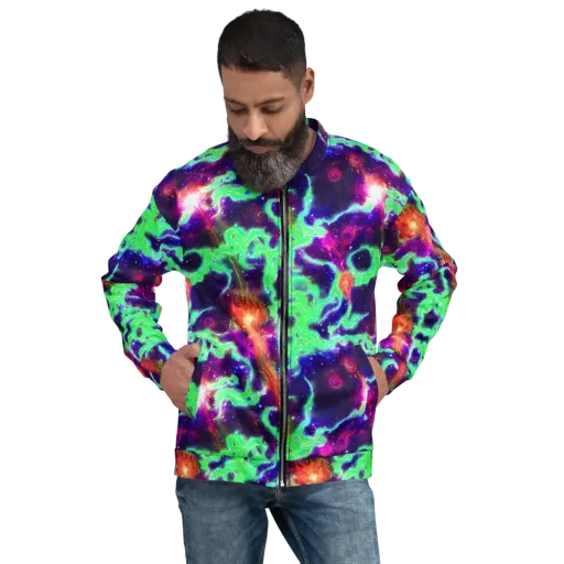 Neon Dragonfield on a Bomber Jacket