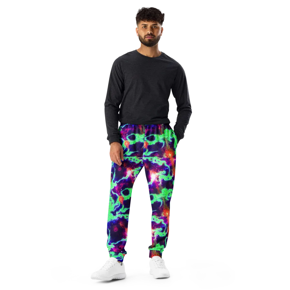 Neon Dragonfield on Men's Joggers — Front