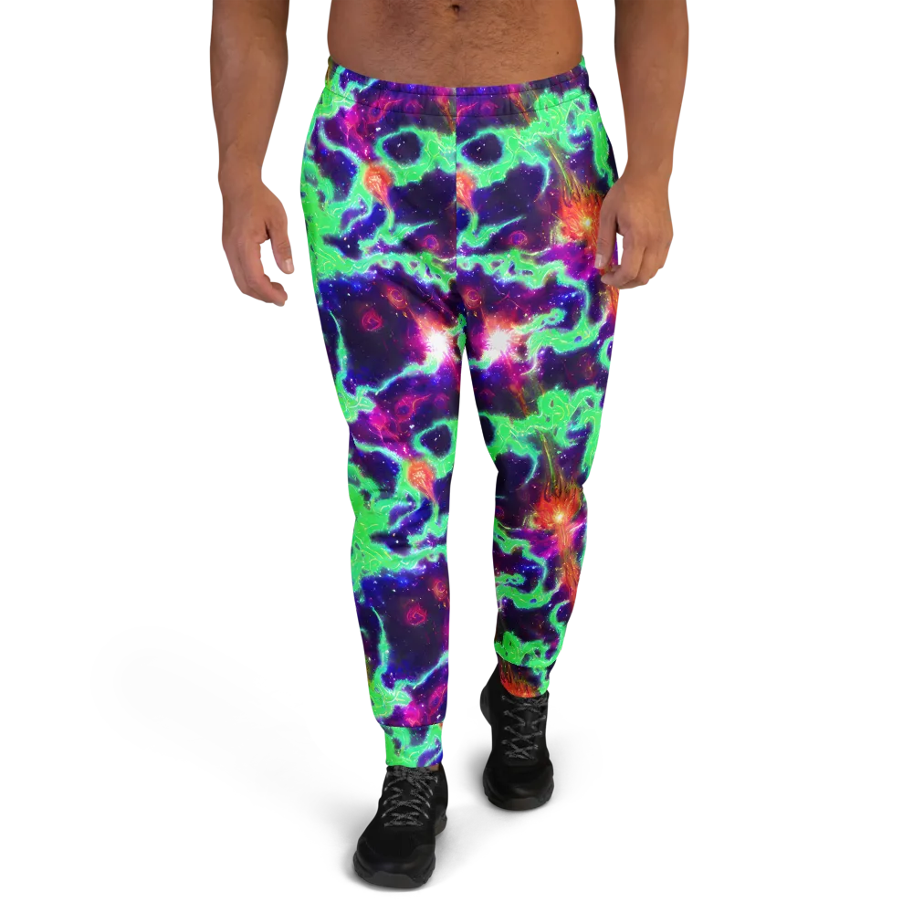 Neon Dragonfield on Men's Joggers — Front