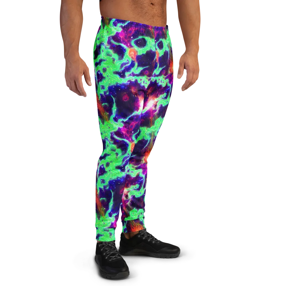 Neon Dragonfield on Men's Joggers — Right