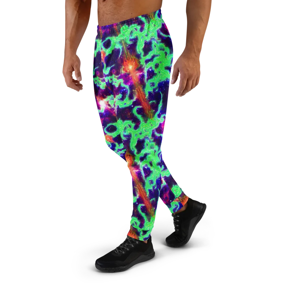 Neon Dragonfield on Men's Joggers — Left