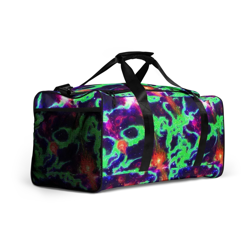 Neon Dragonfield on Duffle Bag — Right Front