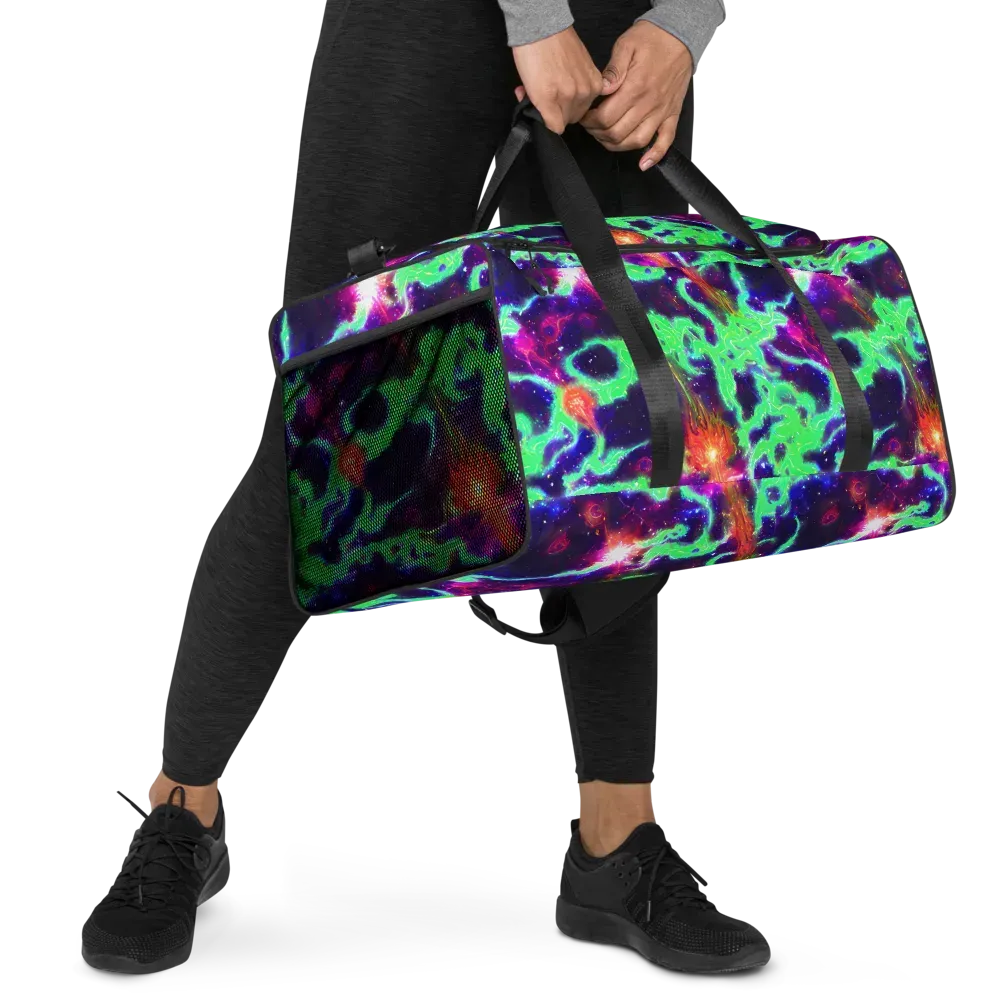Neon Dragonfield on Duffle Bag — Right Front