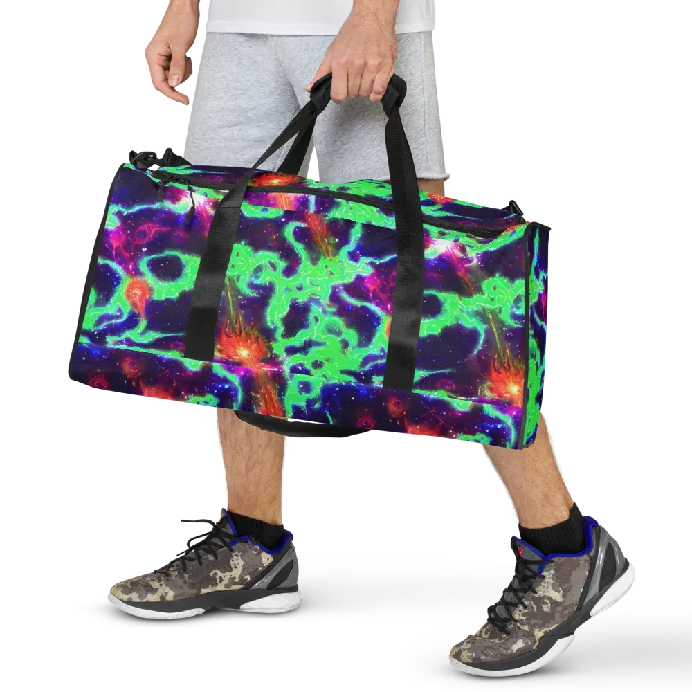 Neon Dragonfield on Duffle Bag — Front