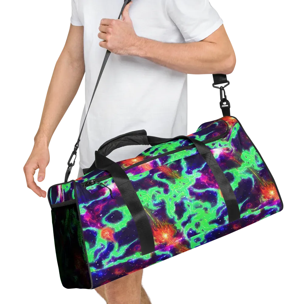 Neon Dragonfield on Duffle Bag — Right Front