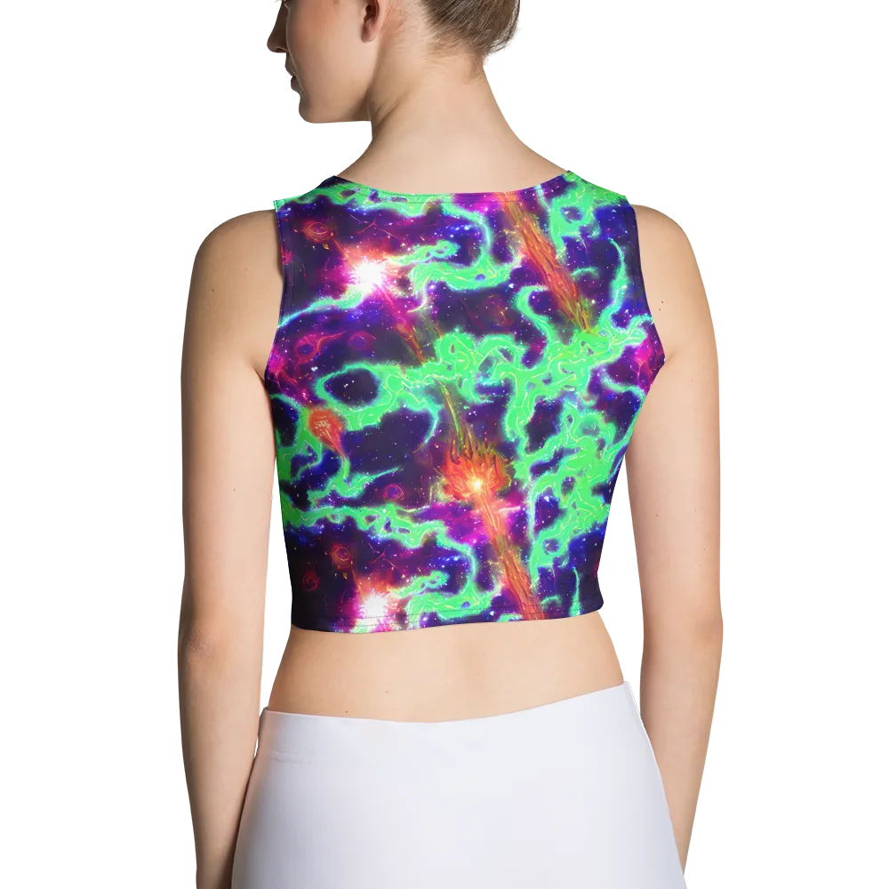 Neon Dragonfield on Crop Top — Back