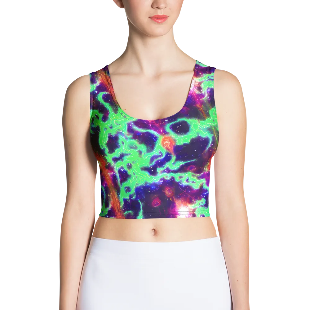 Neon Dragonfield on Crop Top — Front