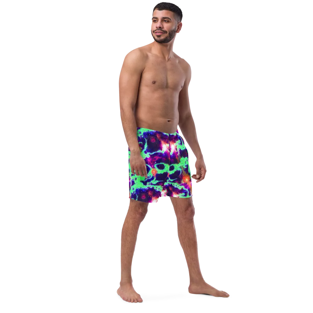 Neon Dragonfield on Swim Trunks — Right Front
