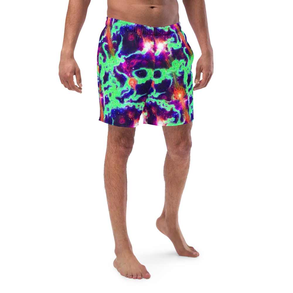 Neon Dragonfield on Swim Trunks — Front