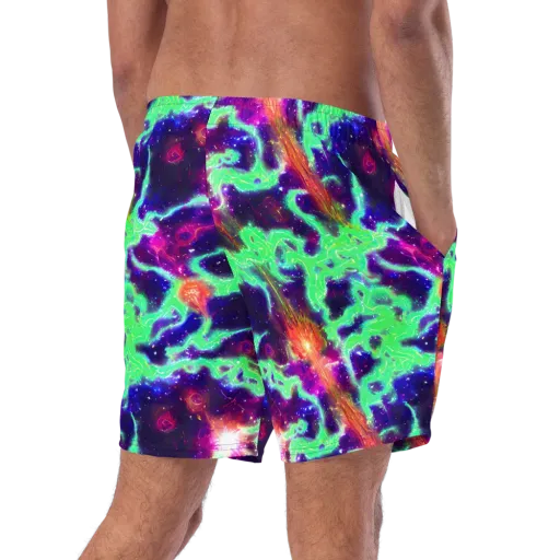 Neon Dragonfield on a Swim Trunks