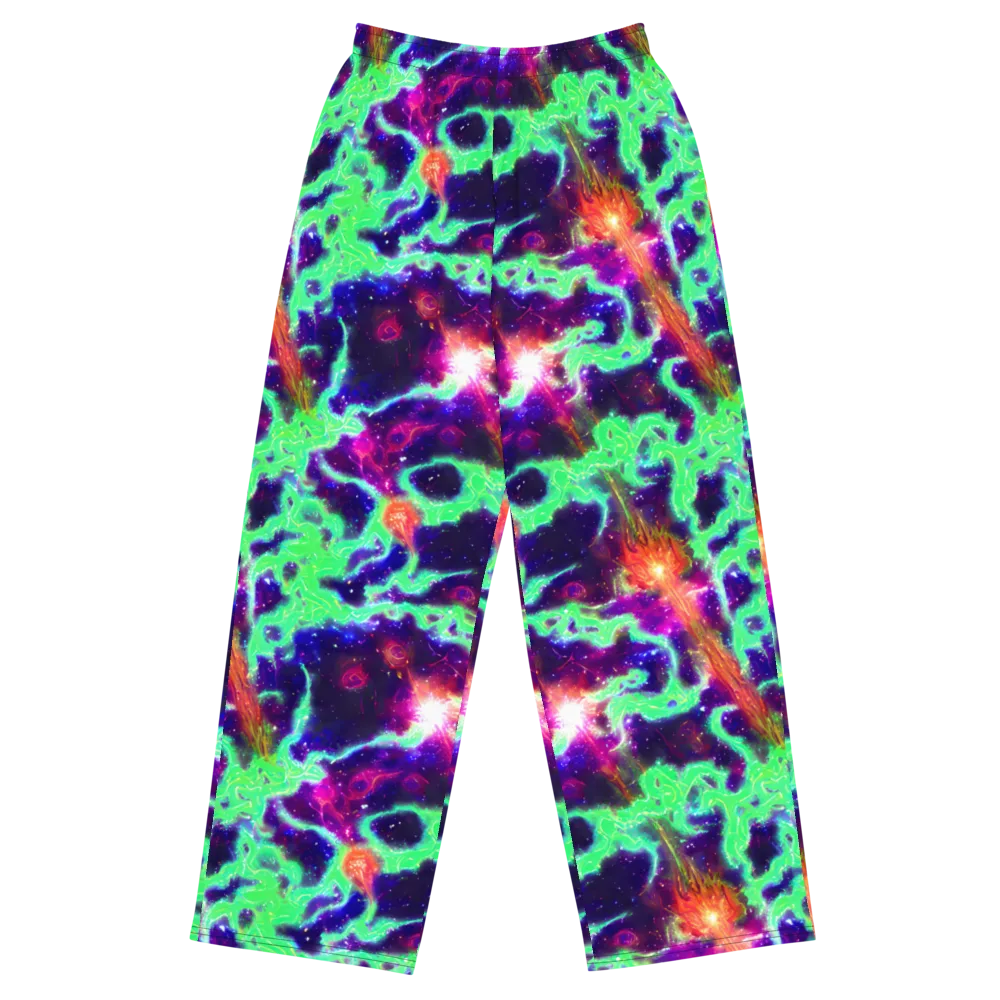 Neon Dragonfield on Wide-Leg Pants — Front