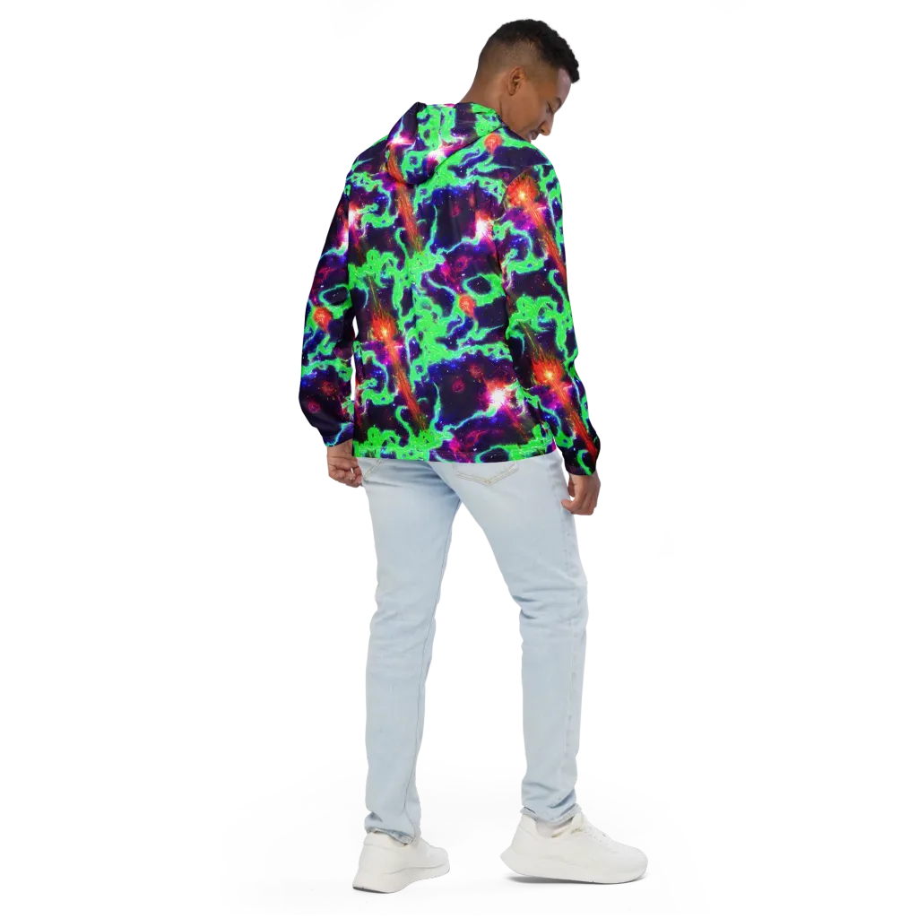 Neon Dragonfield on Men's Windbreaker — Back