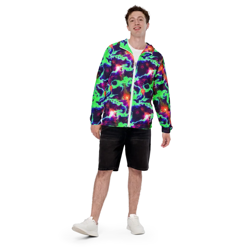 Neon Dragonfield on Men's Windbreaker — Front
